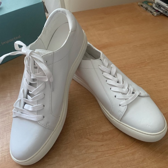 Kenneth Cole Reaction NY Kam All White Low Top Sneakers Shoes Women's Size 10 - Picture 6 of 9